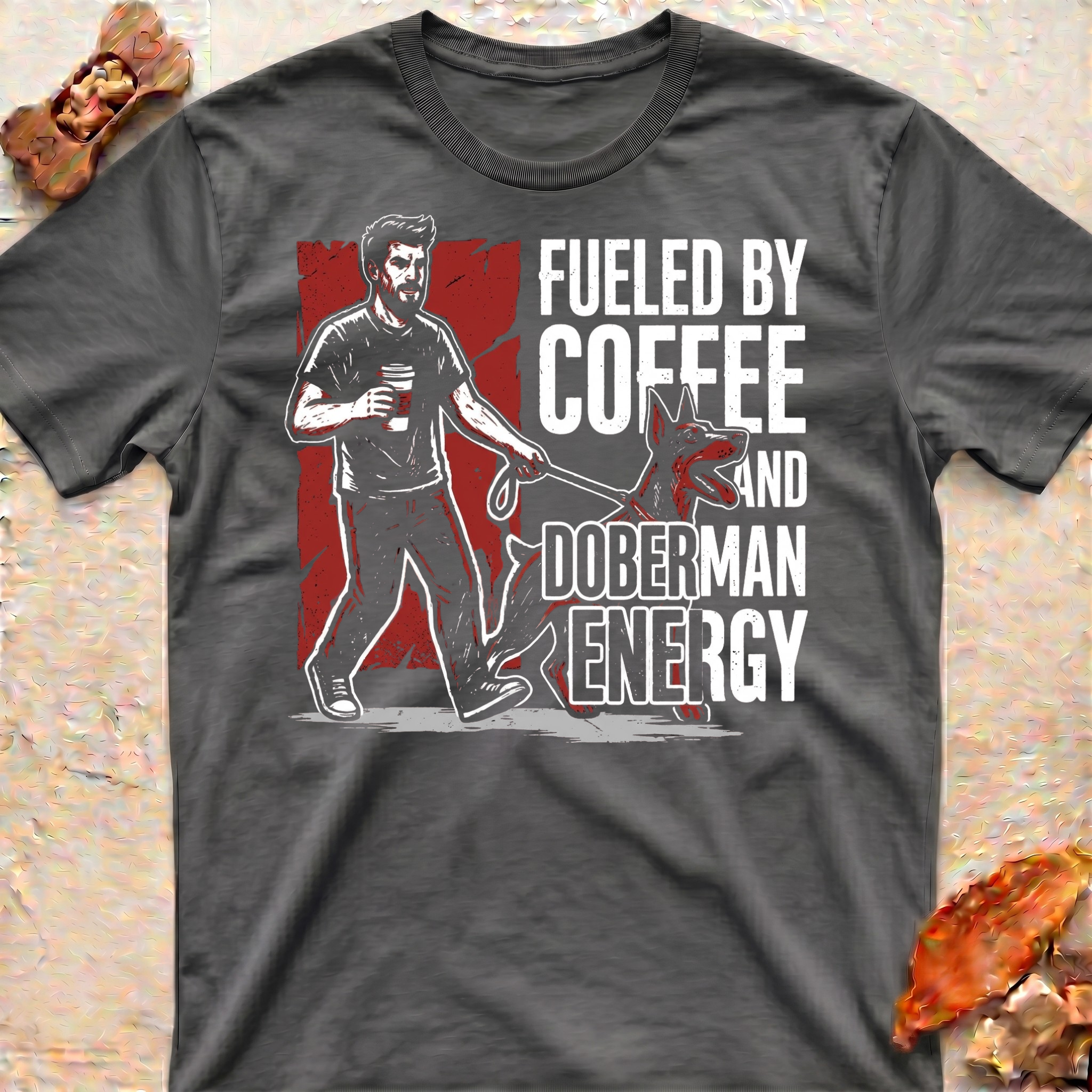 Fueled by Coffee Doberman T-Shirt
