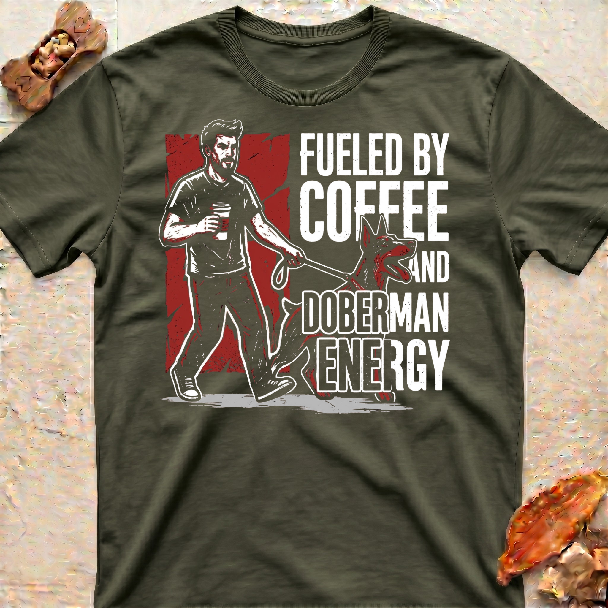 Fueled by Coffee Doberman T-Shirt
