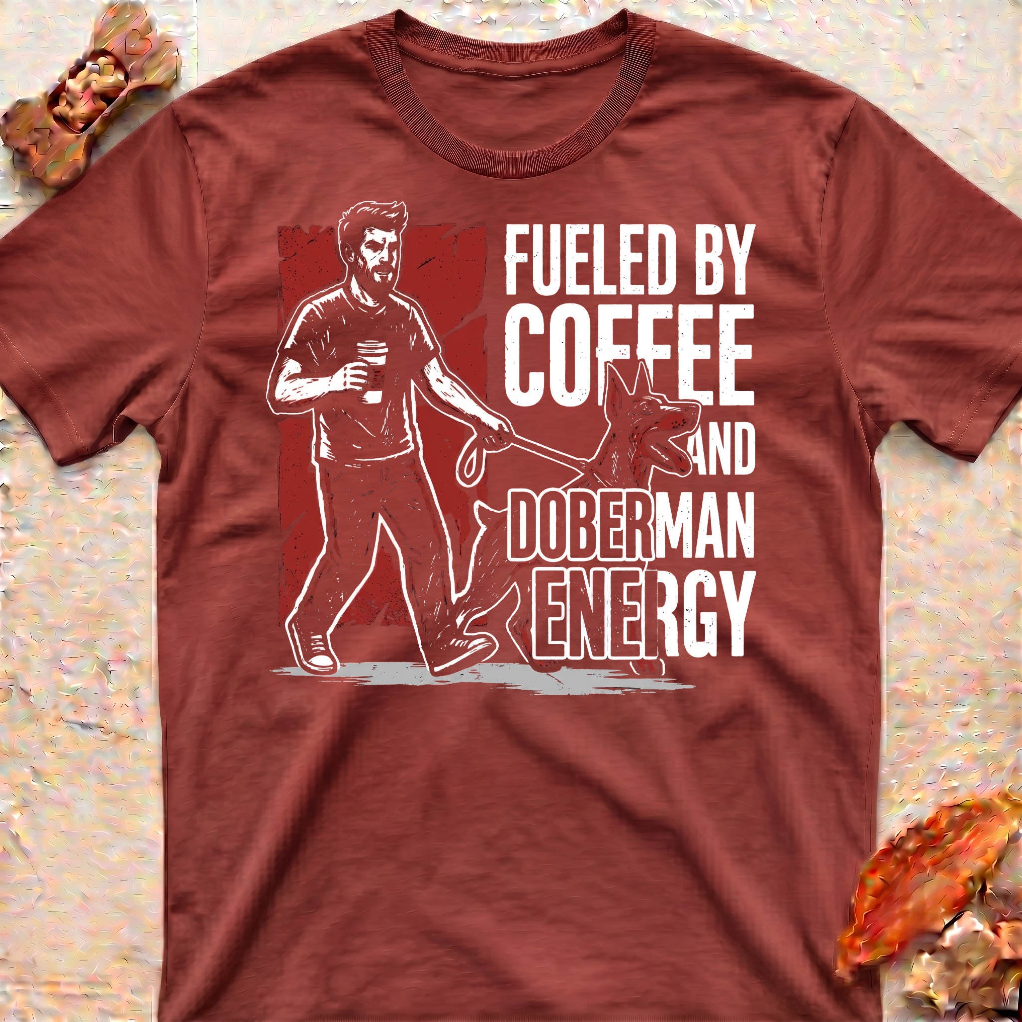 Fueled by Coffee Doberman T-Shirt