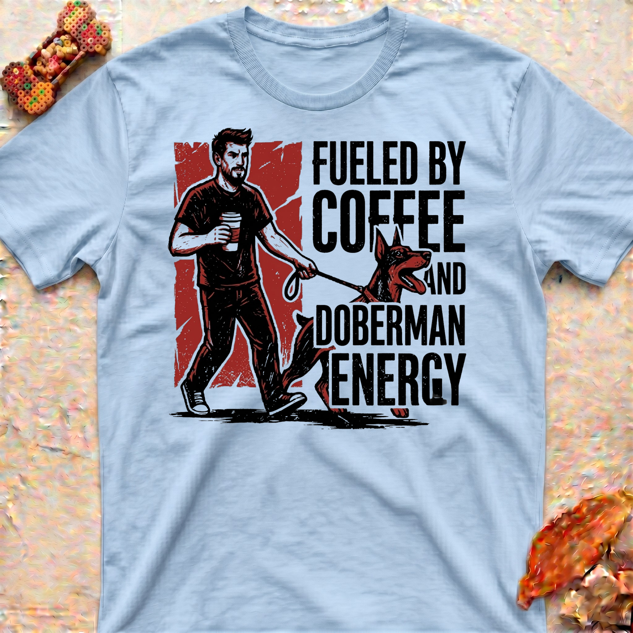 Fueled by Coffee Doberman T-Shirt