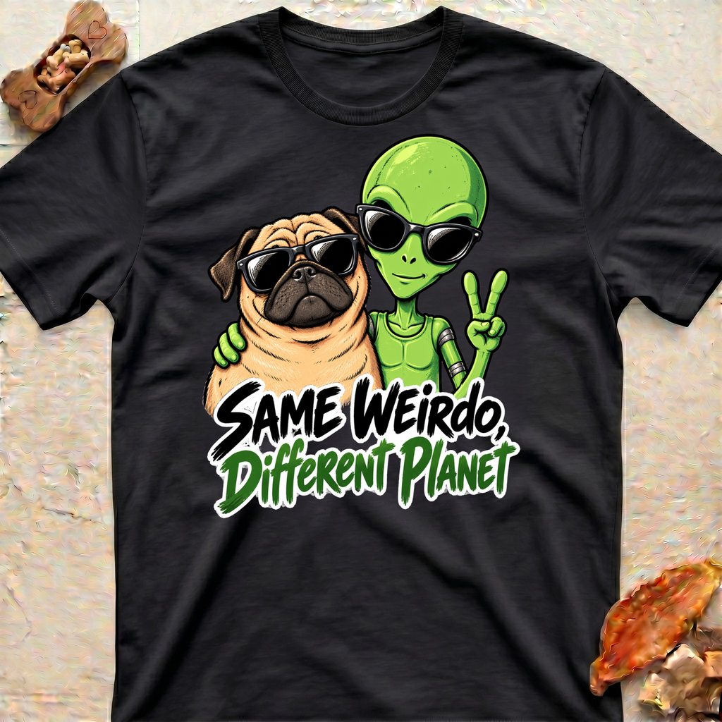 Alien and Pug T-Shirt