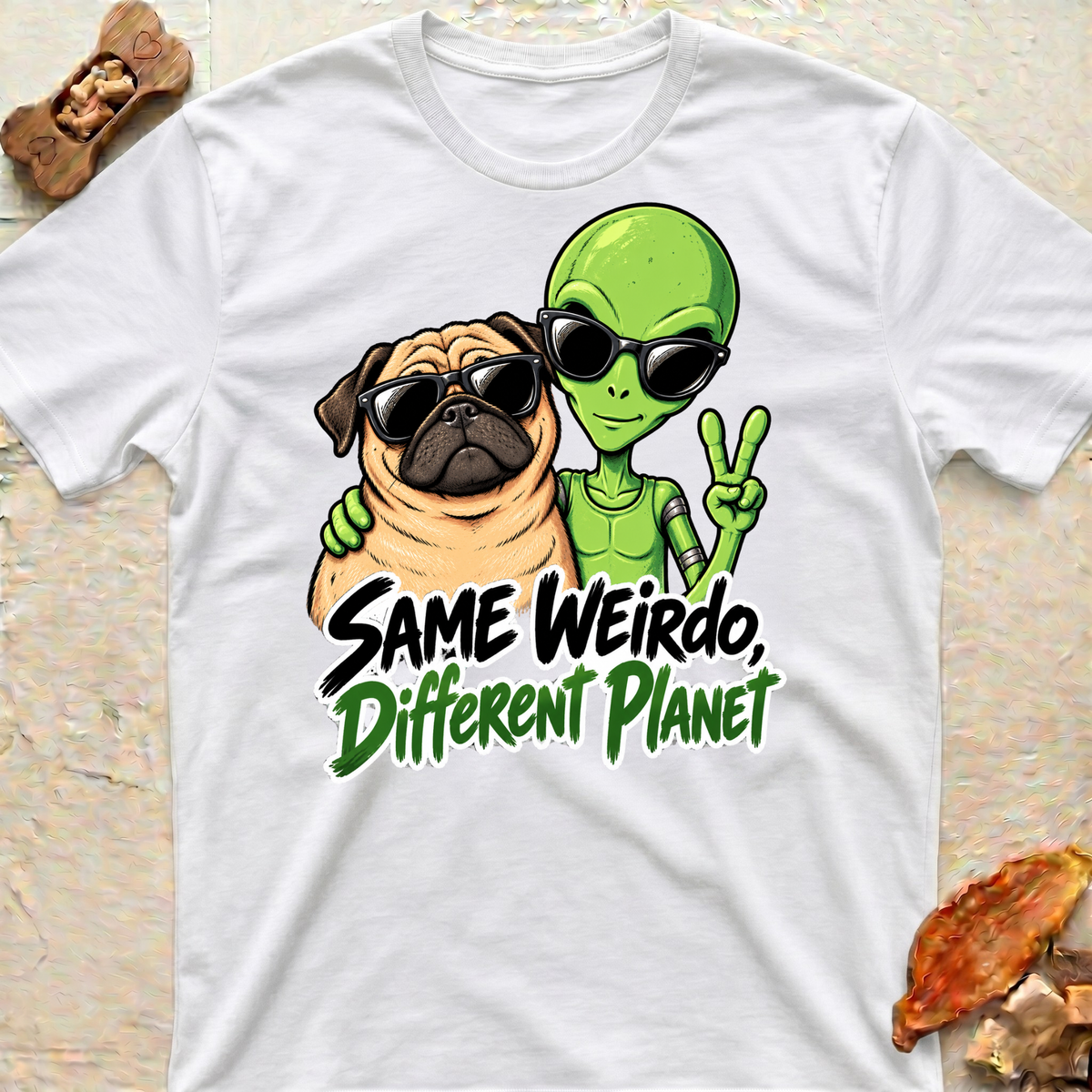 Alien and Pug T-Shirt