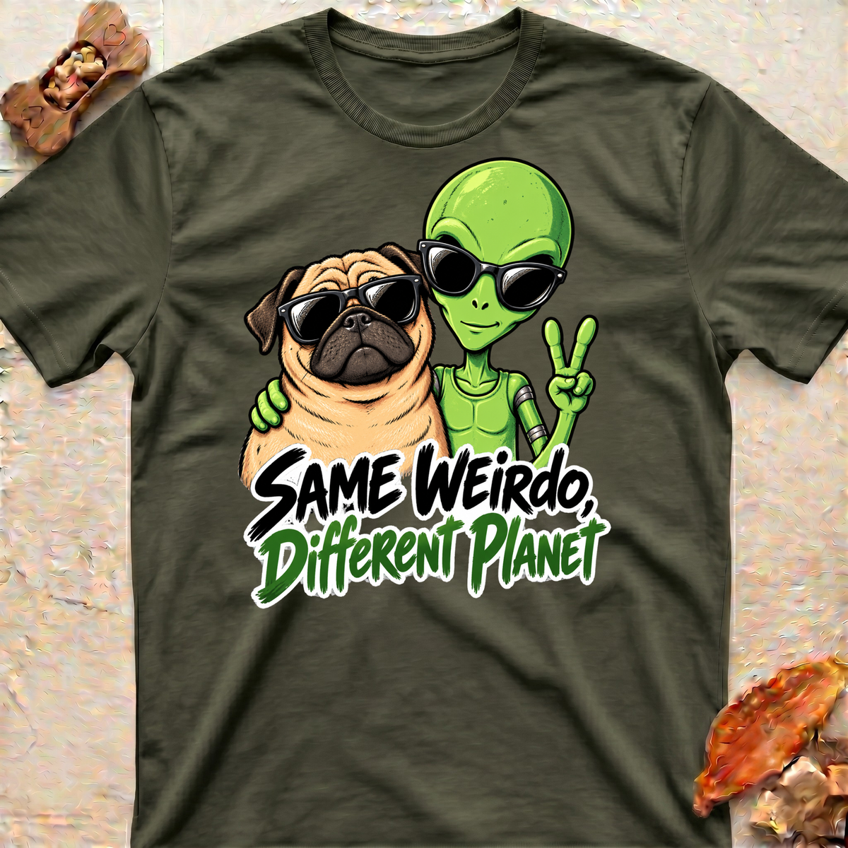 Alien and Pug T-Shirt