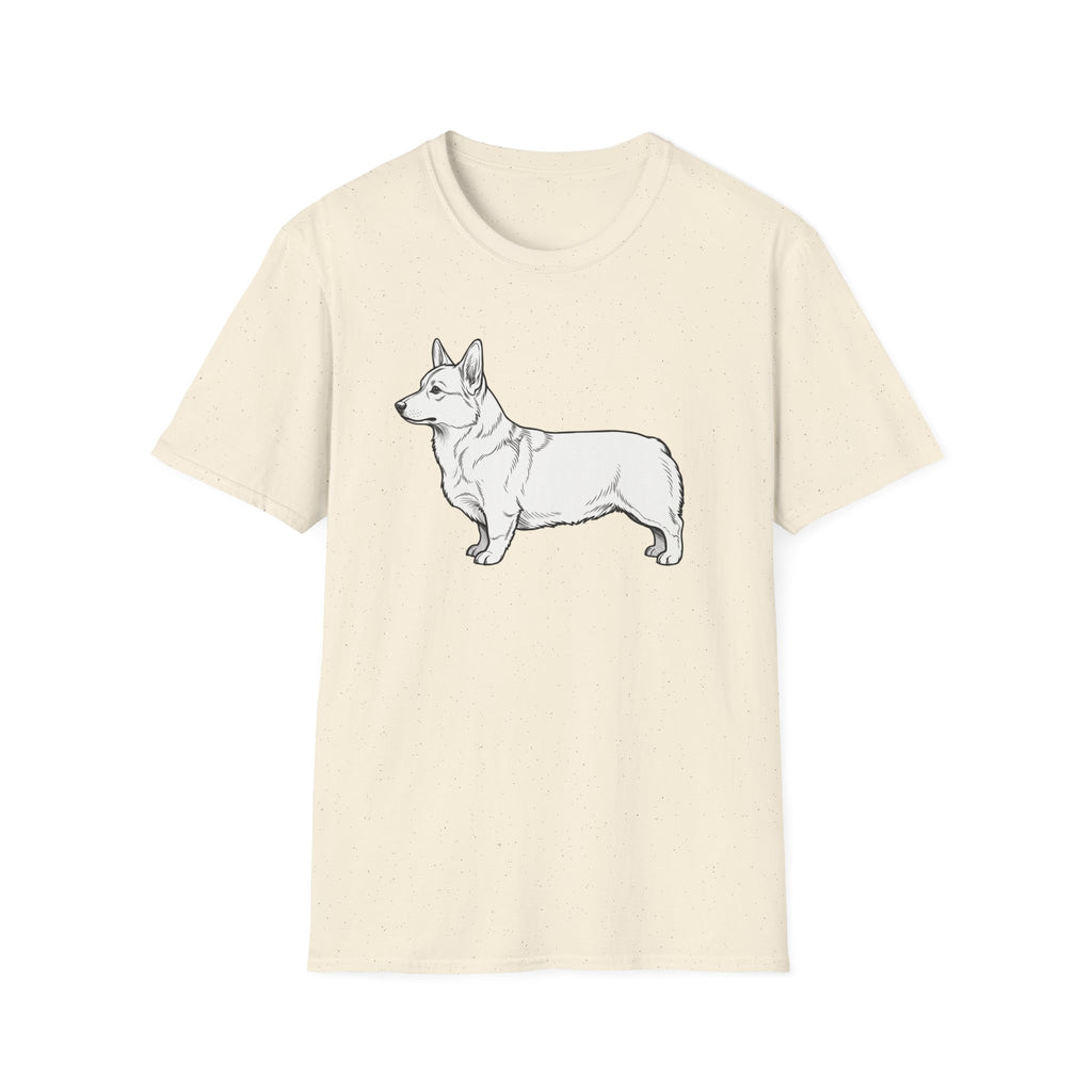 Corgi Outline T‑Shirt — Minimalist Pembroke Welsh Corgi Dog Tee