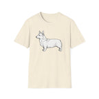 Corgi Outline T‑Shirt — Minimalist Pembroke Welsh Corgi Dog Tee