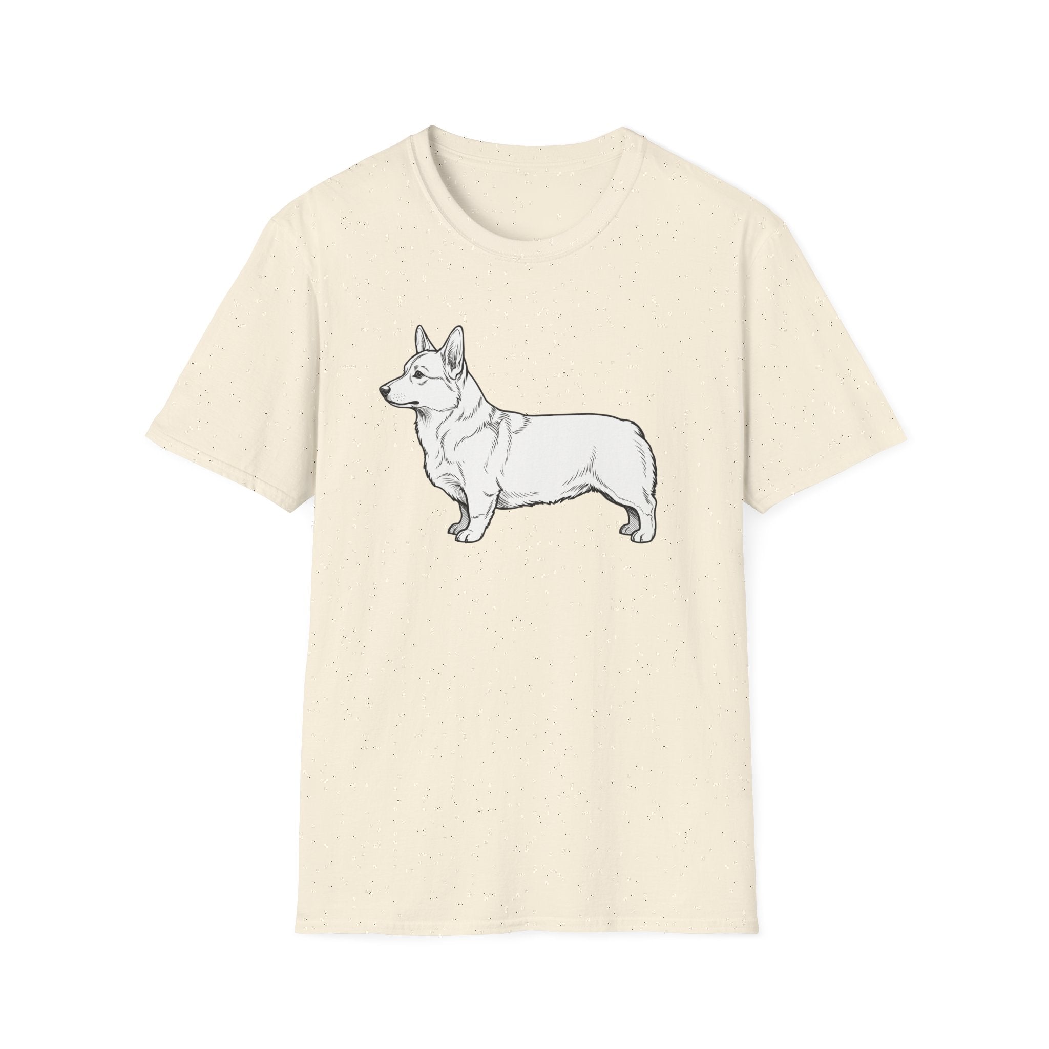 Corgi Outline T‑Shirt — Minimalist Pembroke Welsh Corgi Dog Tee