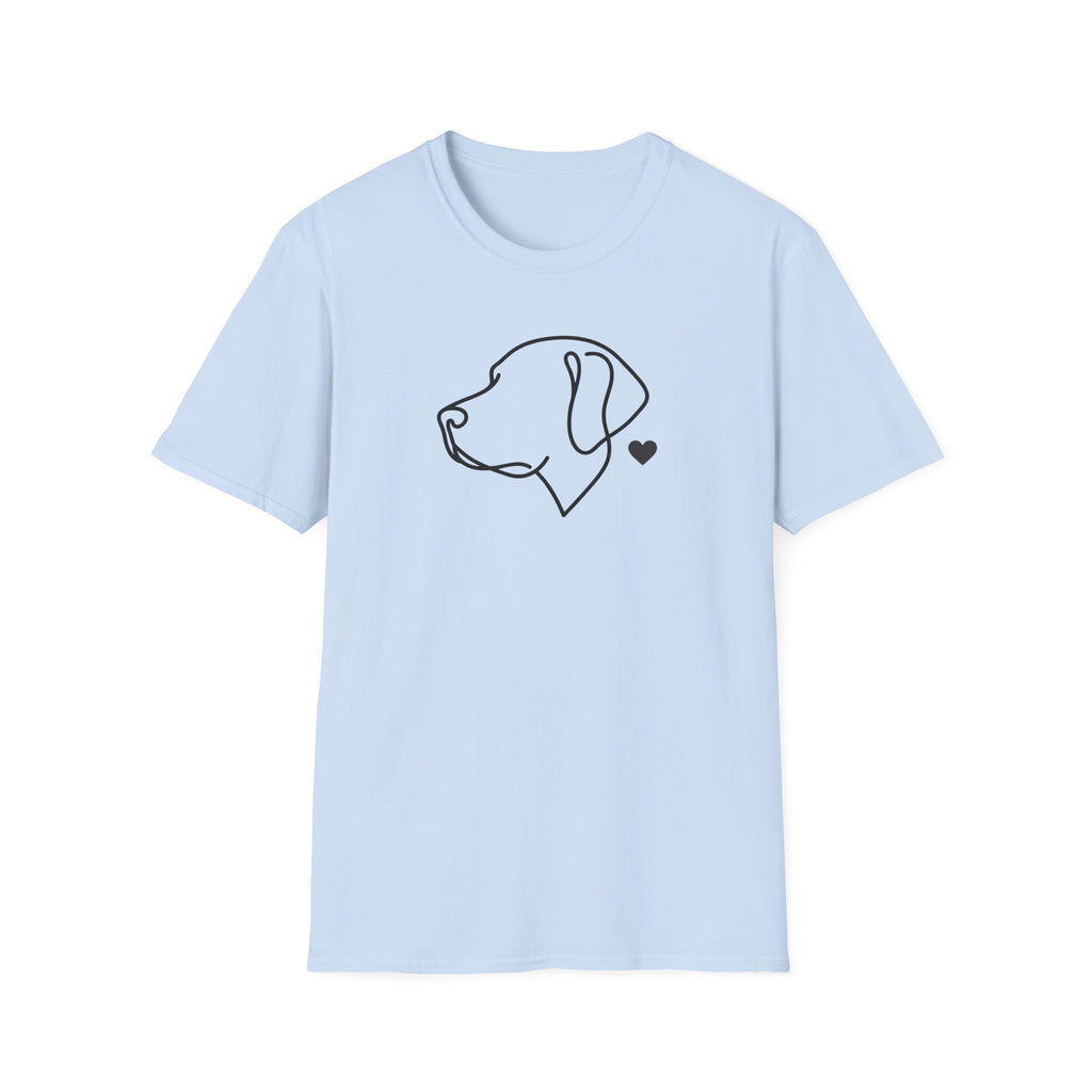 Minimalist Dog Outline T-Shirt — Labrador Retriever Lover Tee