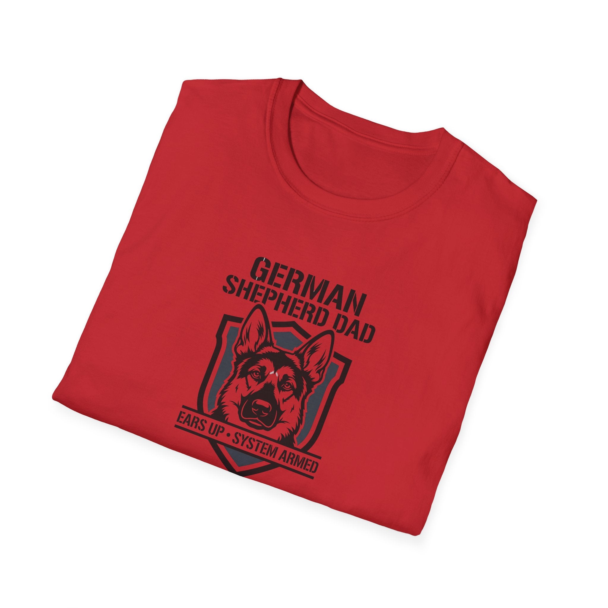 German Shepherd Dad T-Shirt – "Ears Up, System Armed" Dog Dad Tee