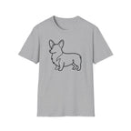 Corgi Outline T-Shirt – Minimalist Dog Silhouette Tee