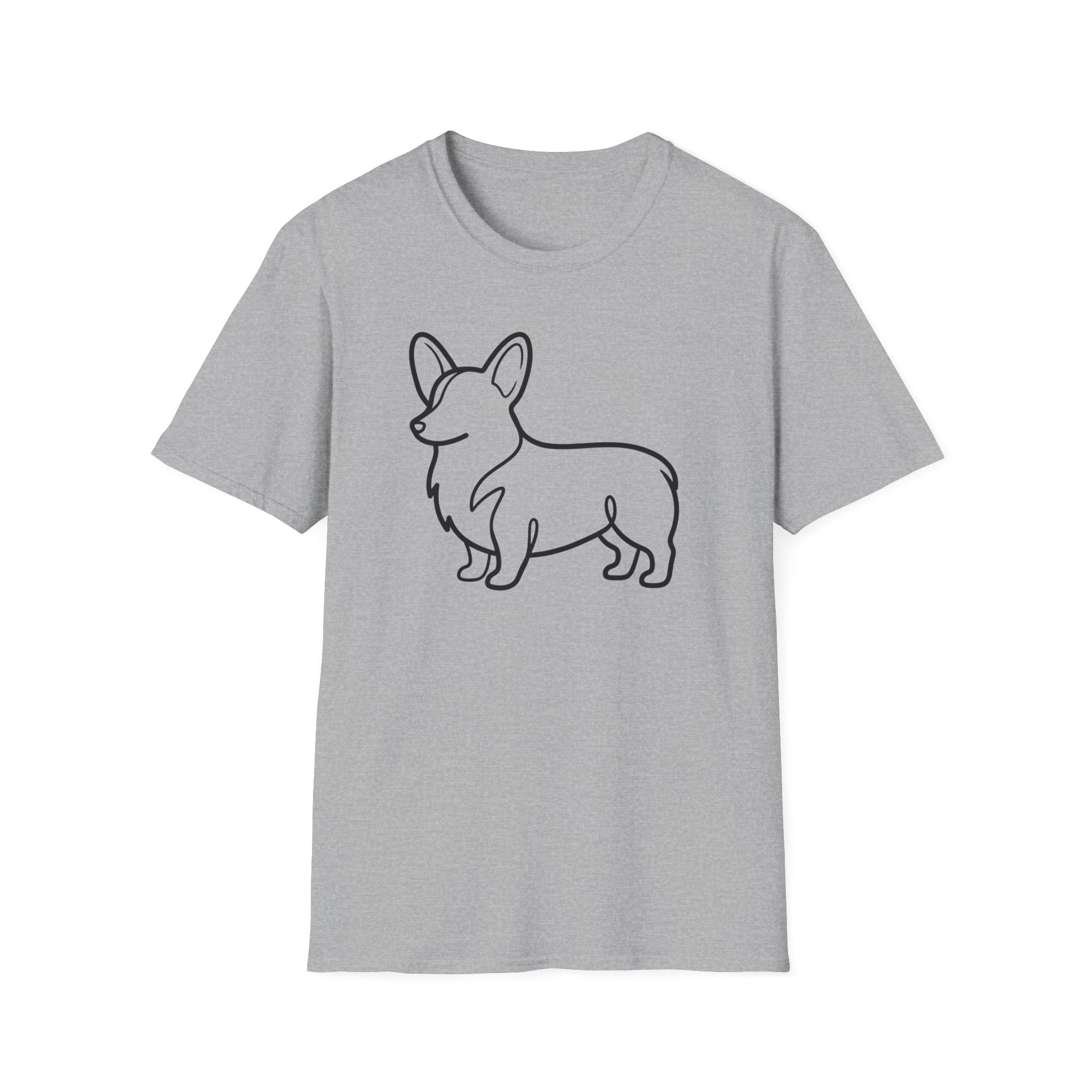 Corgi Outline T-Shirt – Minimalist Dog Silhouette Tee