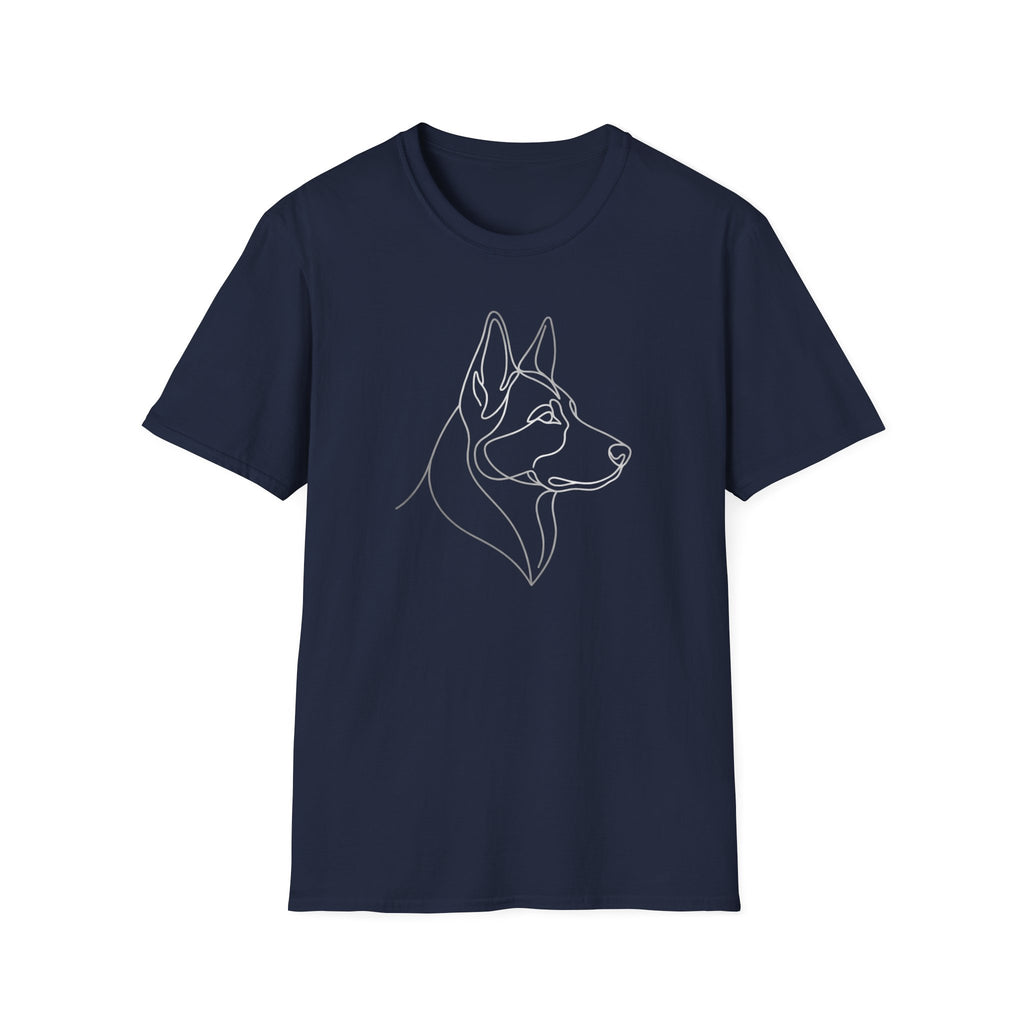 Minimal Line Art Husky T-Shirt — Modern Dog Lover Graphic Tee