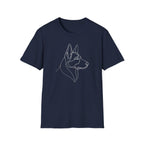 Minimal Line Art Husky T-Shirt — Modern Dog Lover Graphic Tee