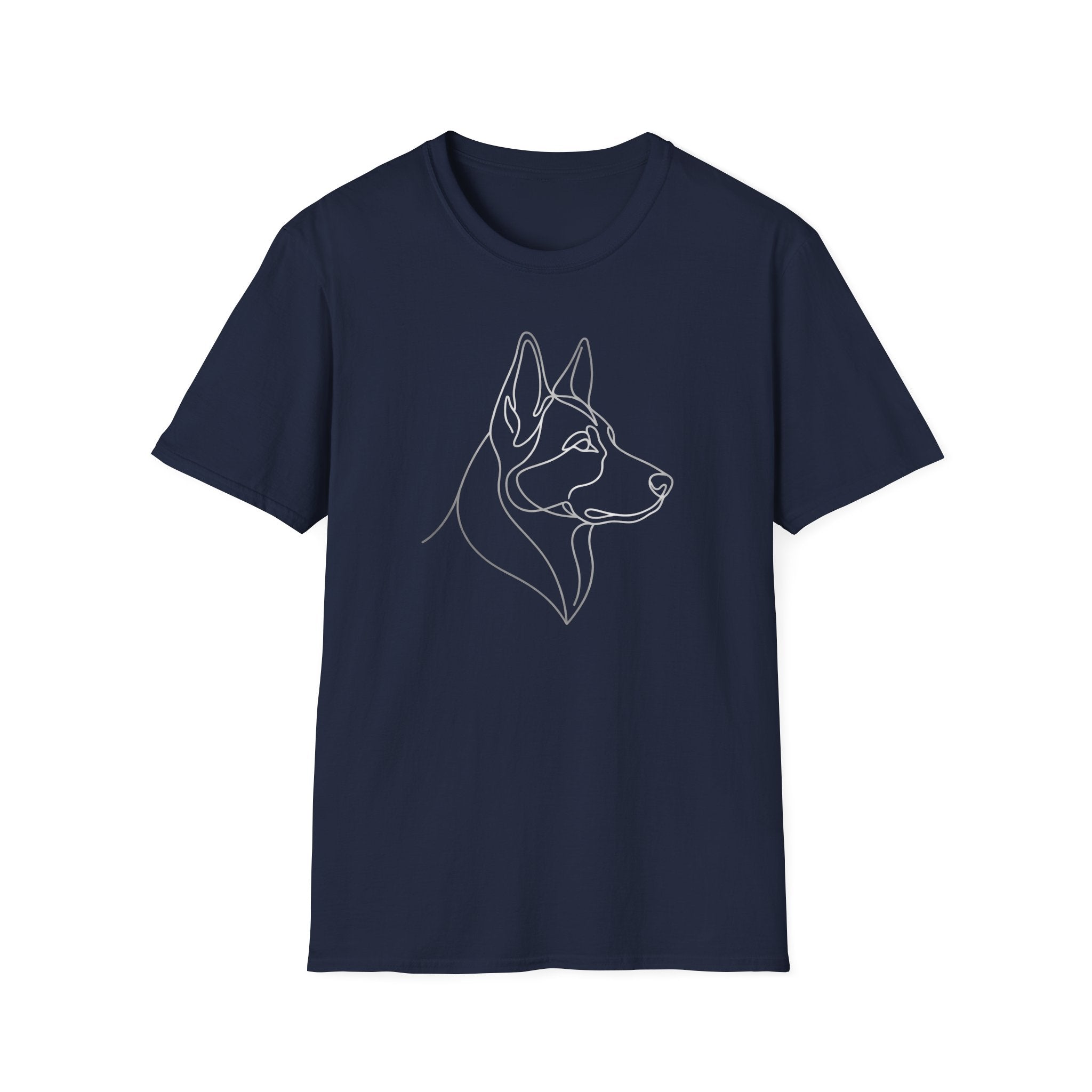 Minimal Line Art Husky T-Shirt — Modern Dog Lover Graphic Tee