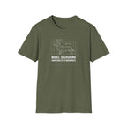 Dachshund Blueprint T-Shirt — "Model: Dachshund Engineered for Stubbornness"