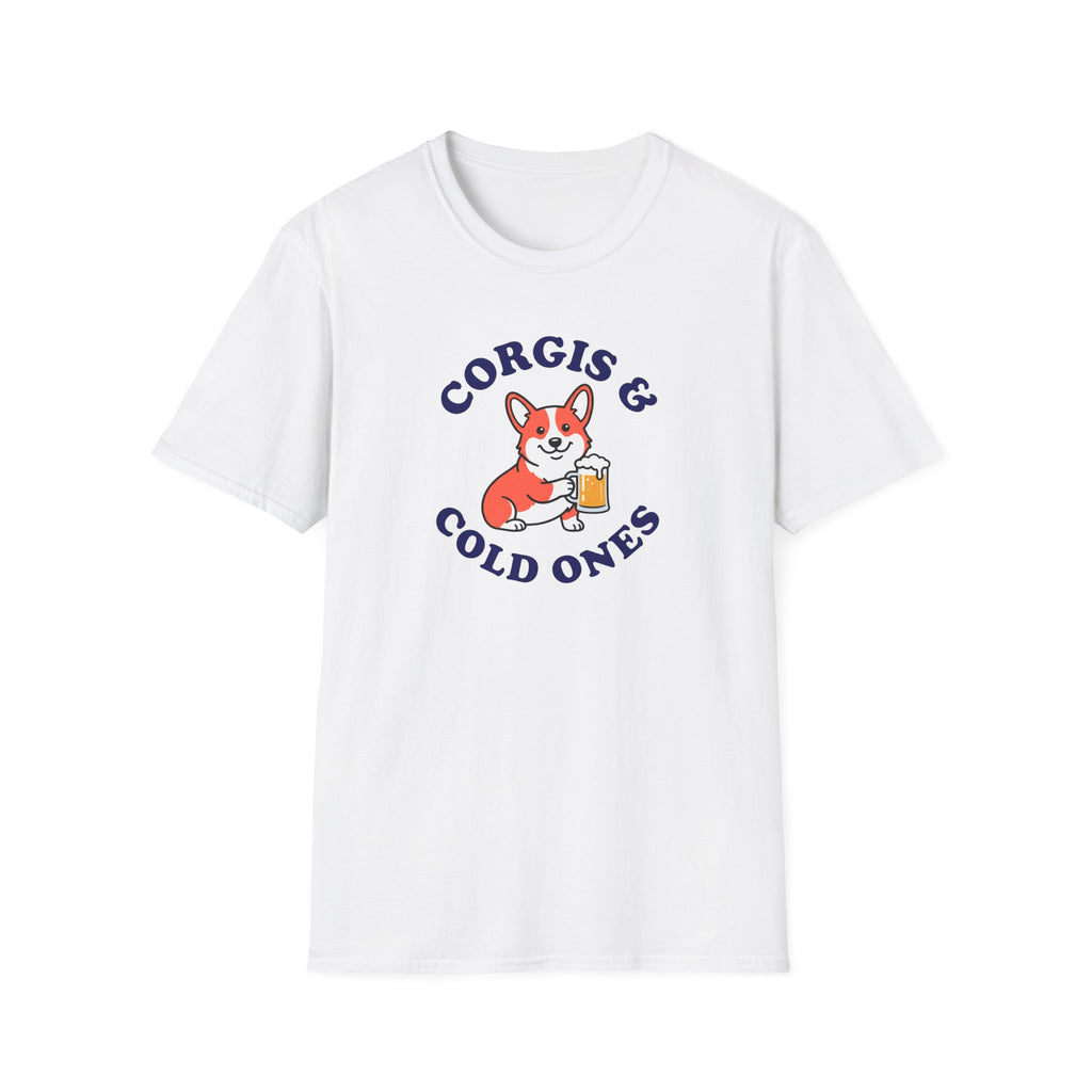 Corgis & Cold Ones T-Shirt — Cute Corgi Holding Beer Graphic Tee