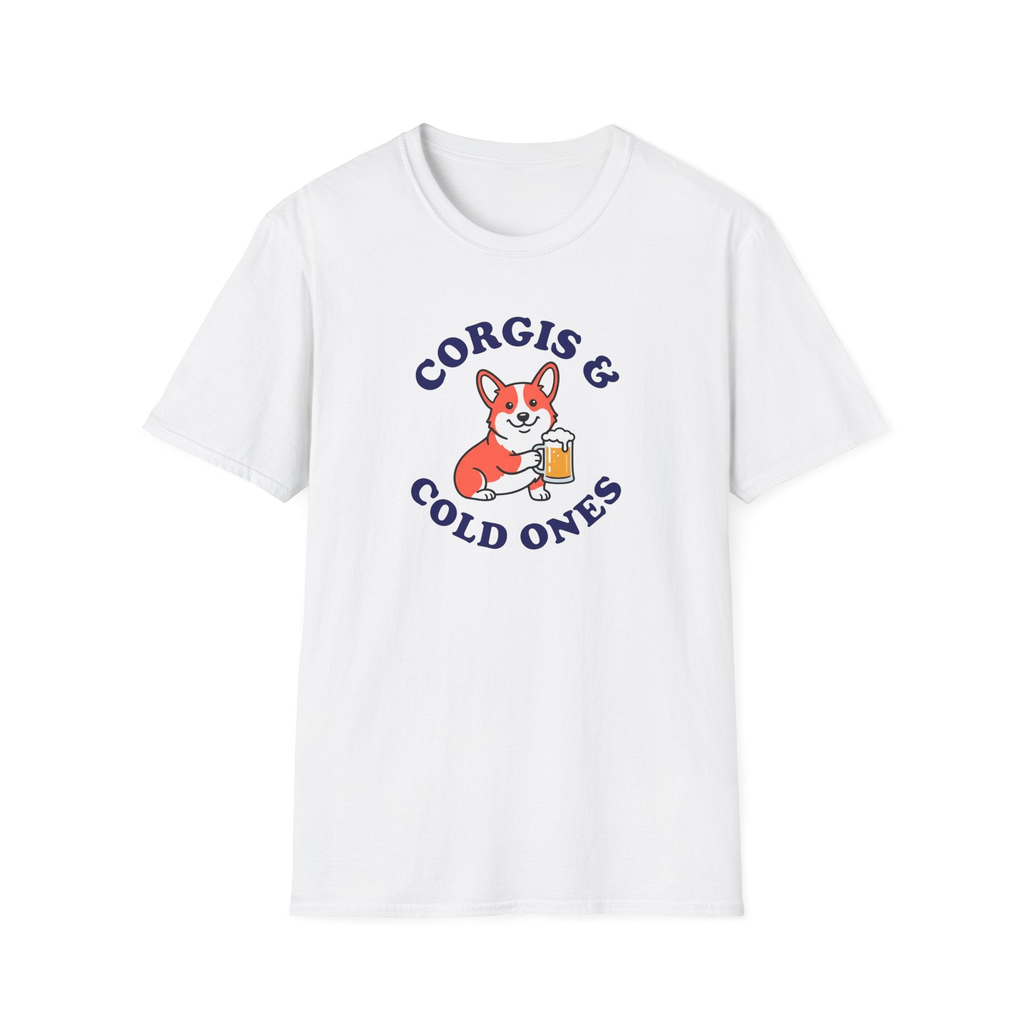 Corgis & Cold Ones T-Shirt — Cute Corgi Holding Beer Graphic Tee