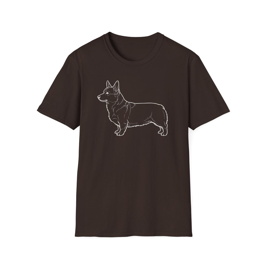 Corgi Outline T-Shirt — Minimal Dog Silhouette Tee