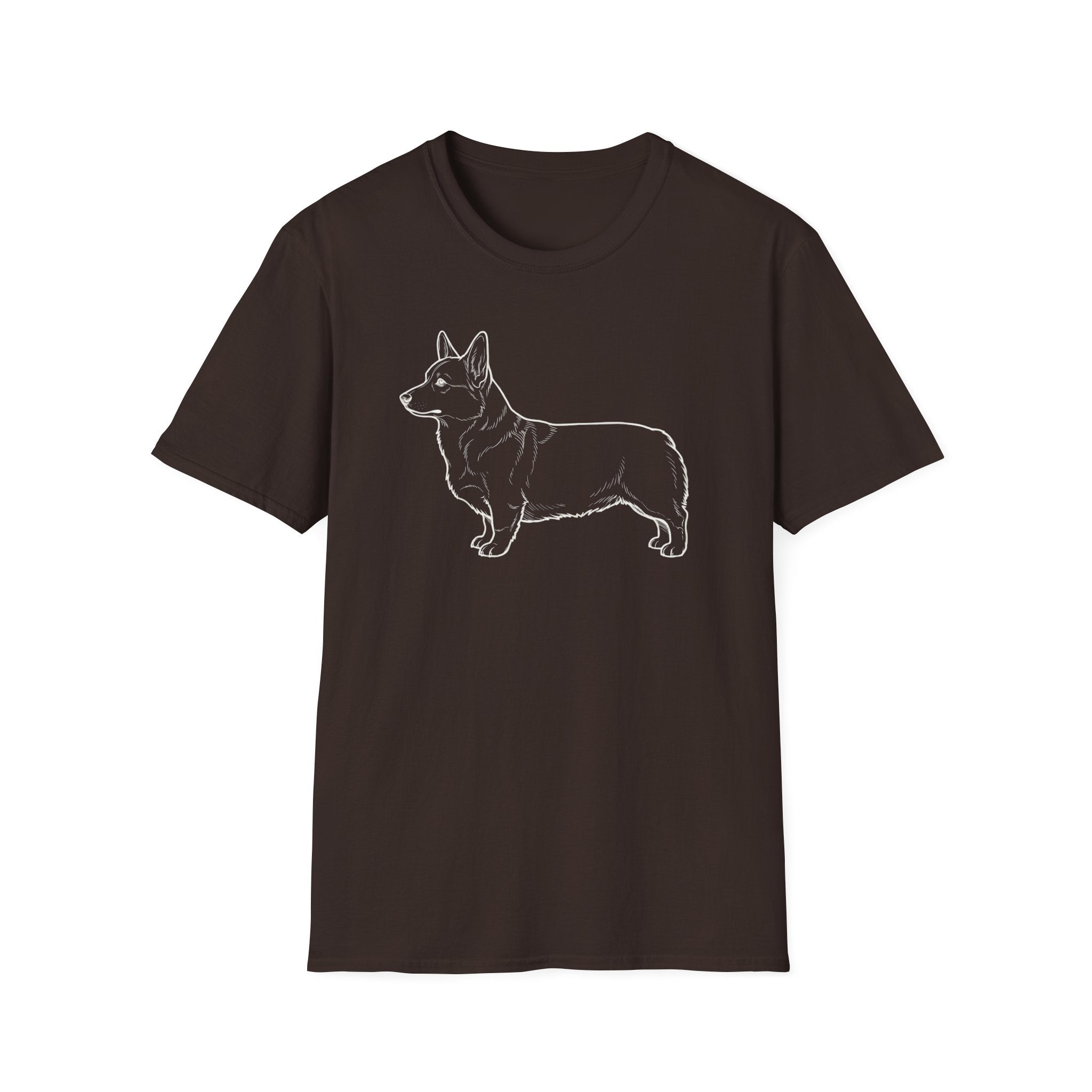 Corgi Outline T-Shirt — Minimal Dog Silhouette Tee