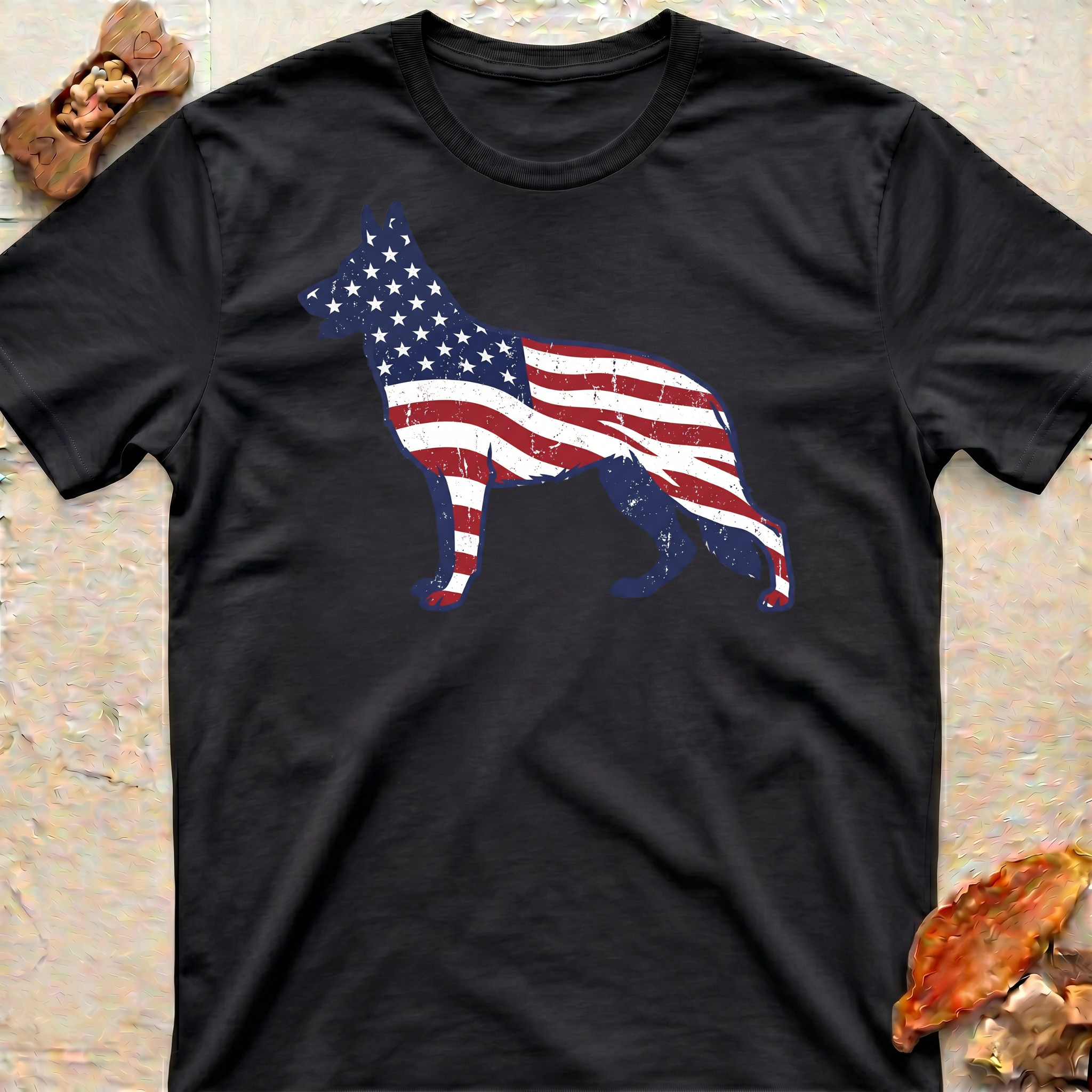 American Flag German Shepherd T-Shirt