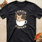 Corgis & Coffee Cup T-Shirt