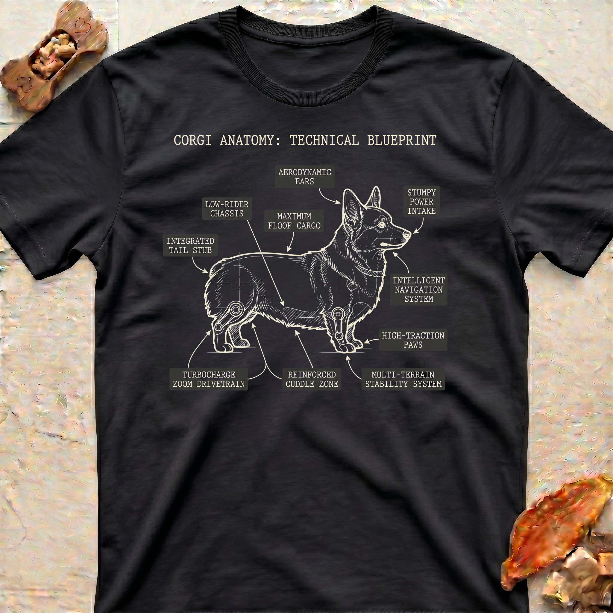 Funny Corgi Anatomy T-Shirt