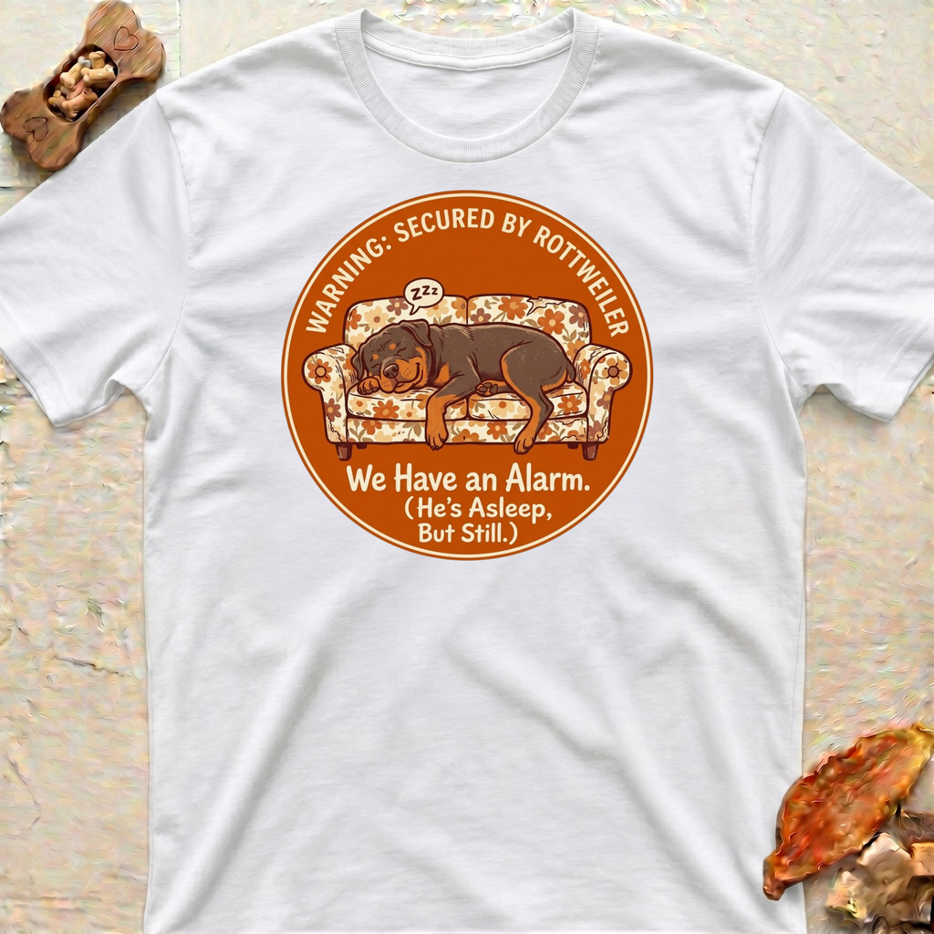 Sleeping Rottweiler Alarm T-Shirt