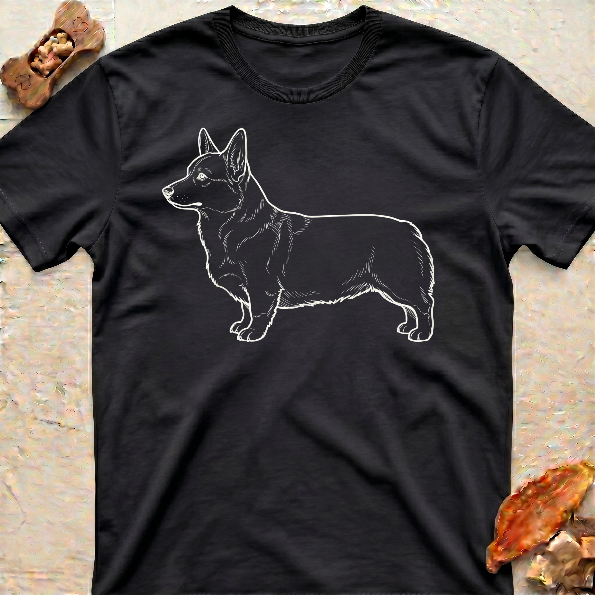 Corgi Minimalistic Outline T-Shirt