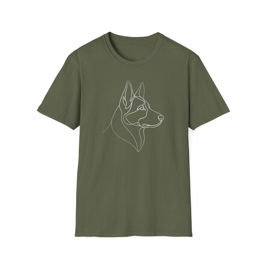 Minimal Line Art Husky T-Shirt — Modern Dog Lover Graphic Tee