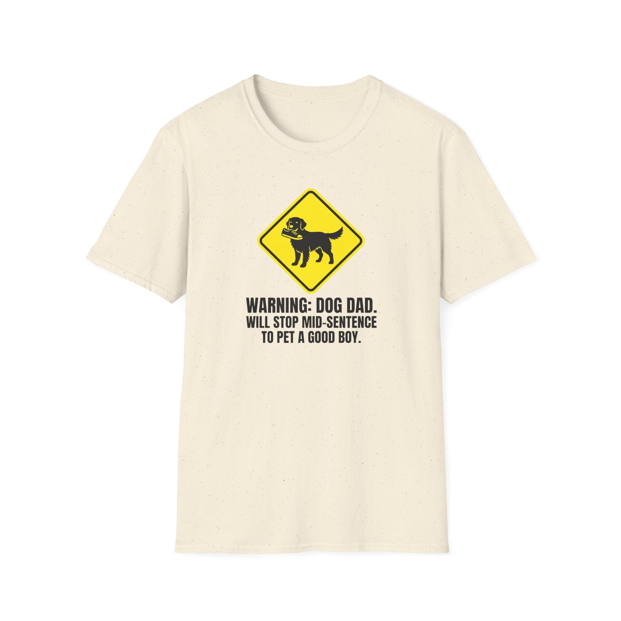 Golden Retriever Dad T-Shirt — Warning, I'll Stop Mid-Sentence to Pet a Good Boy