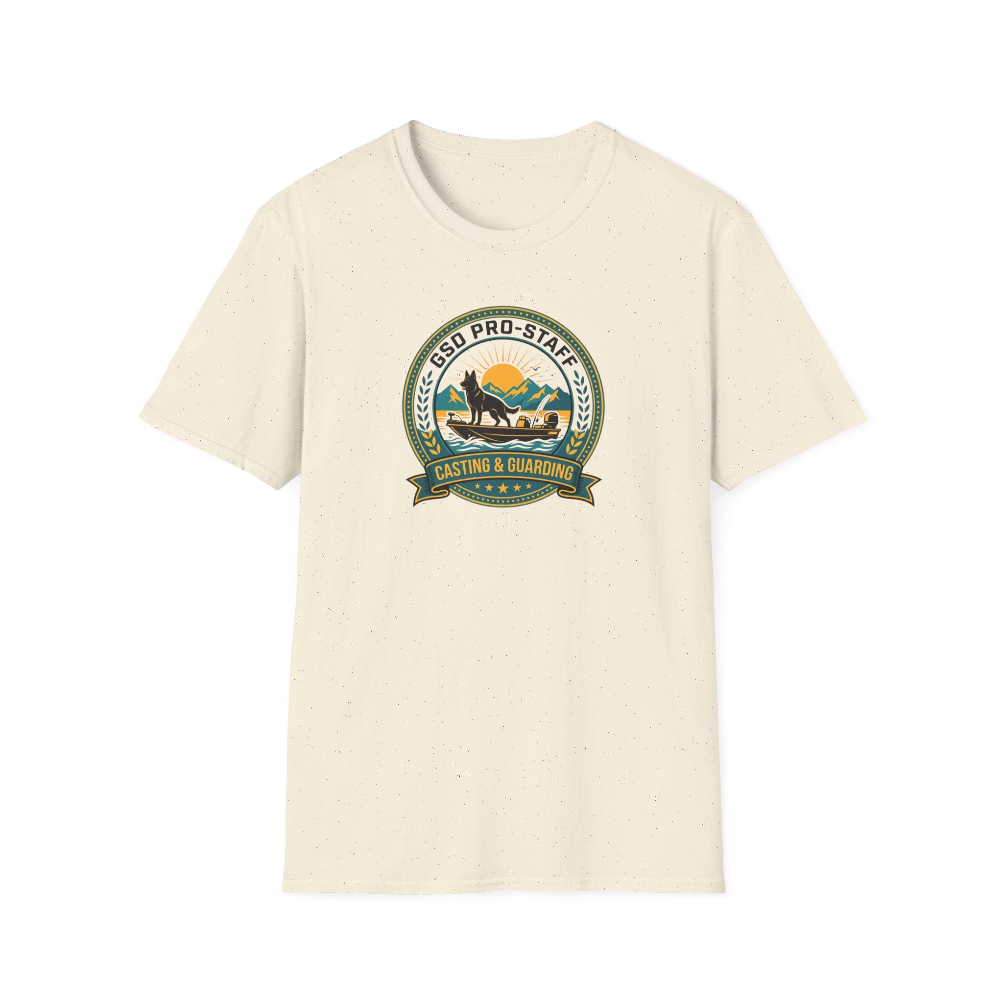 German Shepherd Fishing Club Logo T-Shirt — Cast & Release Outdoor Graphic Tee