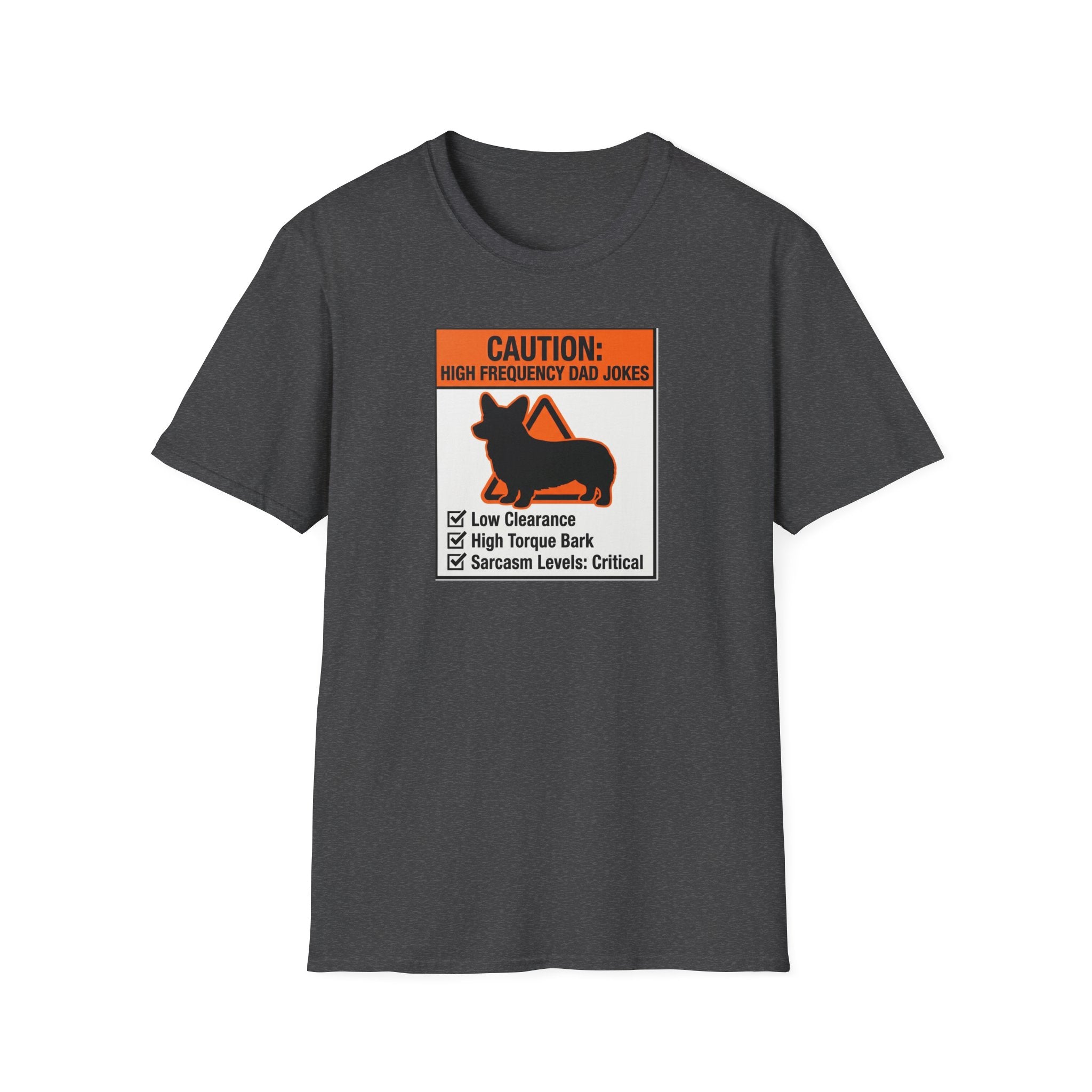 Dad Warning T-Shirt — "Caution: High Frequency Dad Jokes" Humorous Father's Day Tee