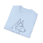 Minimalist Line Art German Shepherd T-Shirt