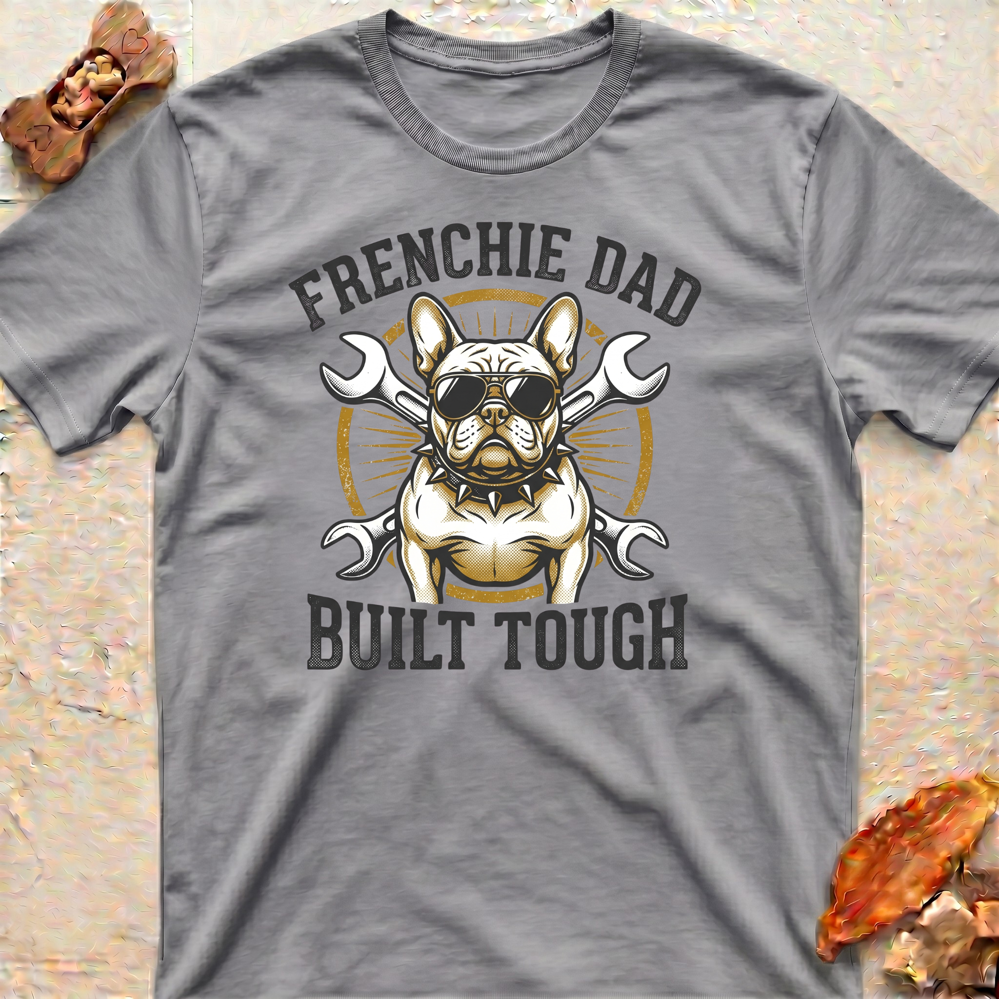 T-Shirt — "Frenchie Dad Built Tough"