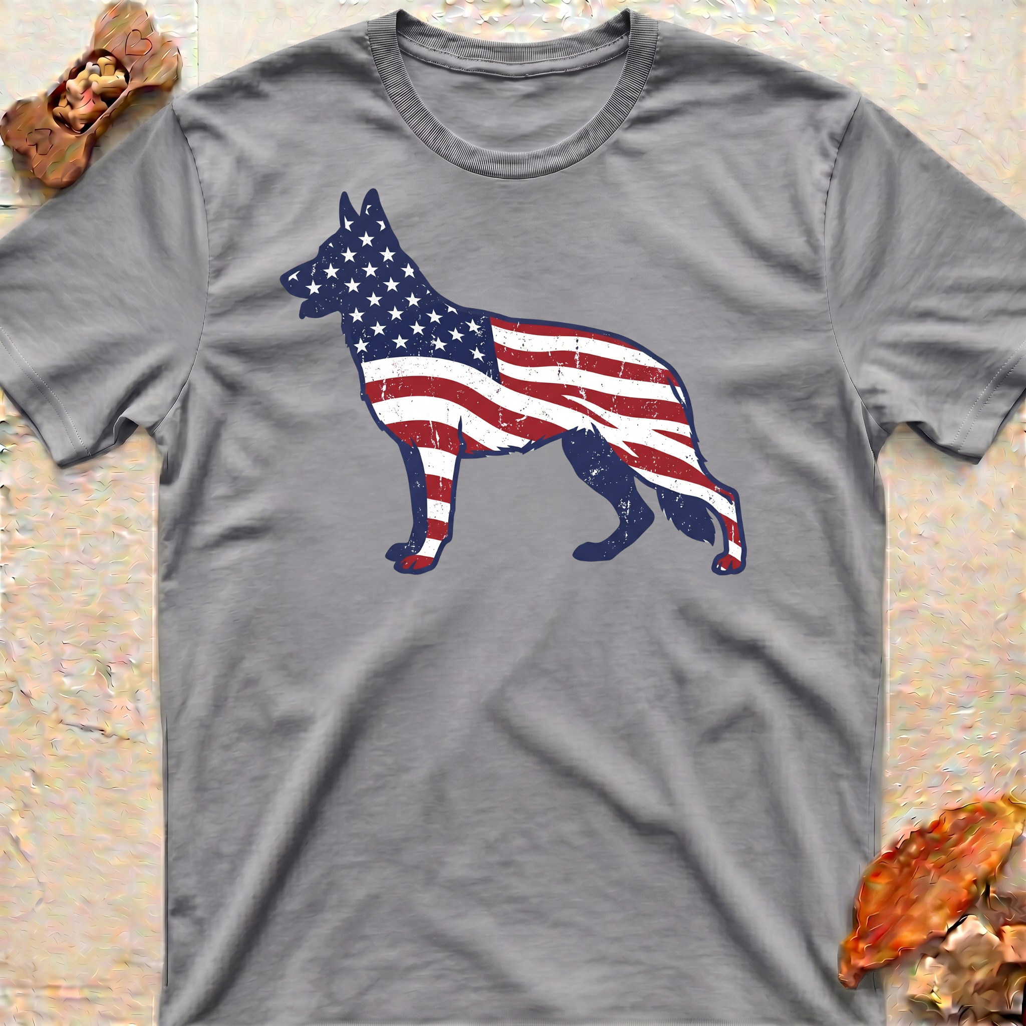 American Flag German Shepherd T-Shirt