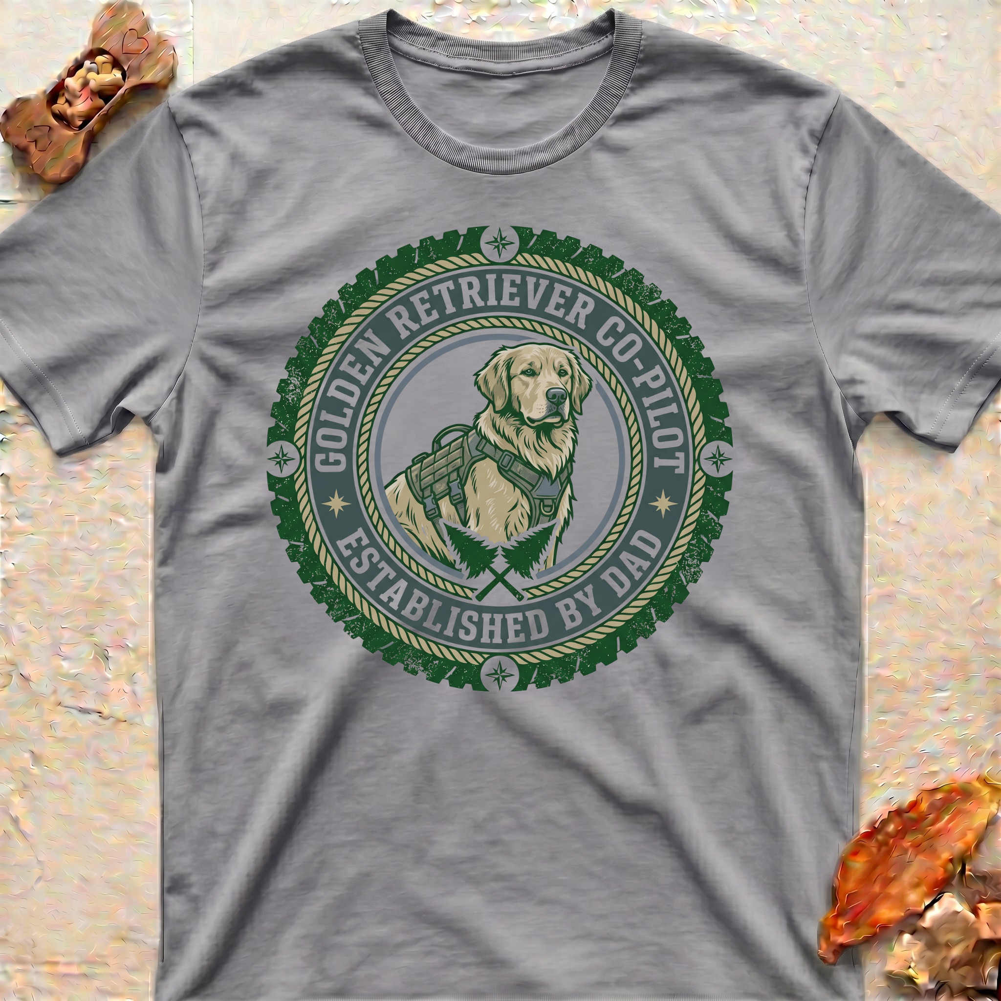 Golden Retriever T-Shirt-Co-Pilot Badge