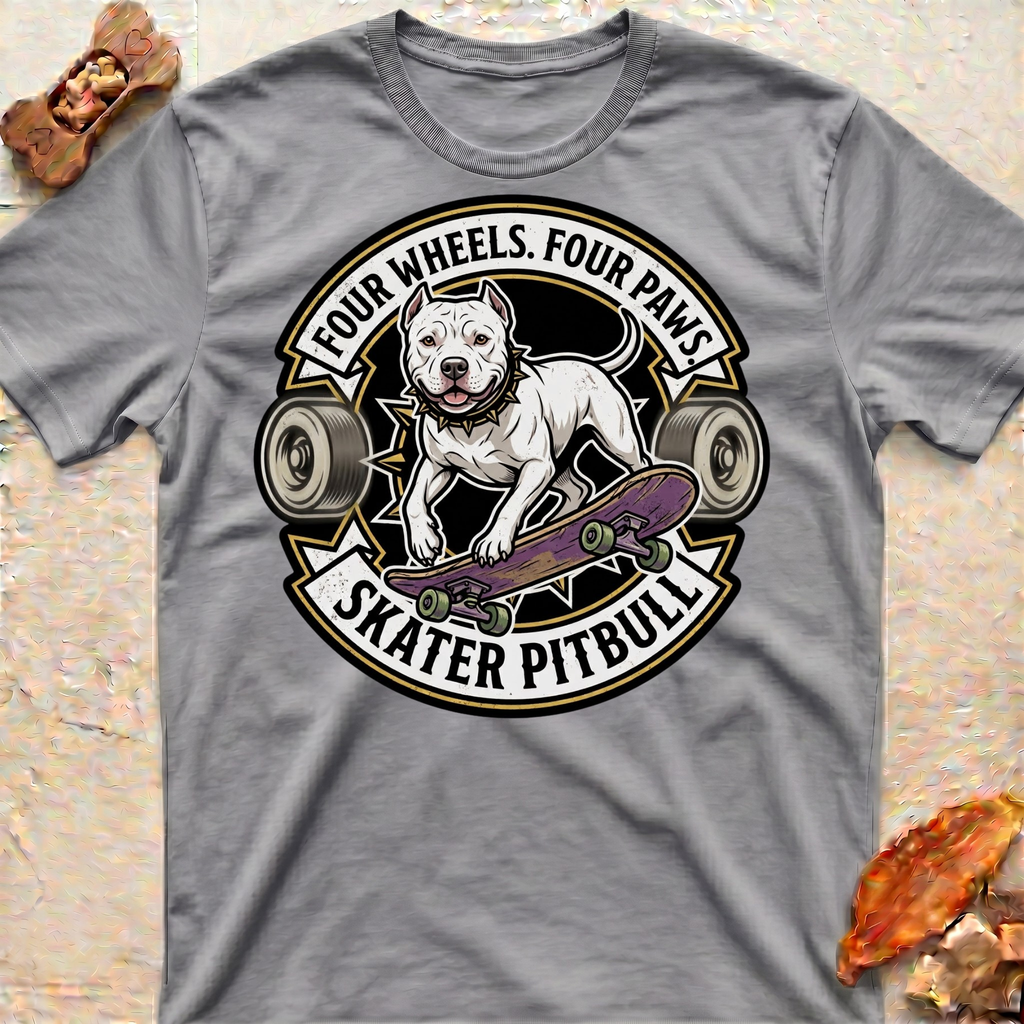 Four Wheels Skater Pitbull T-Shirt