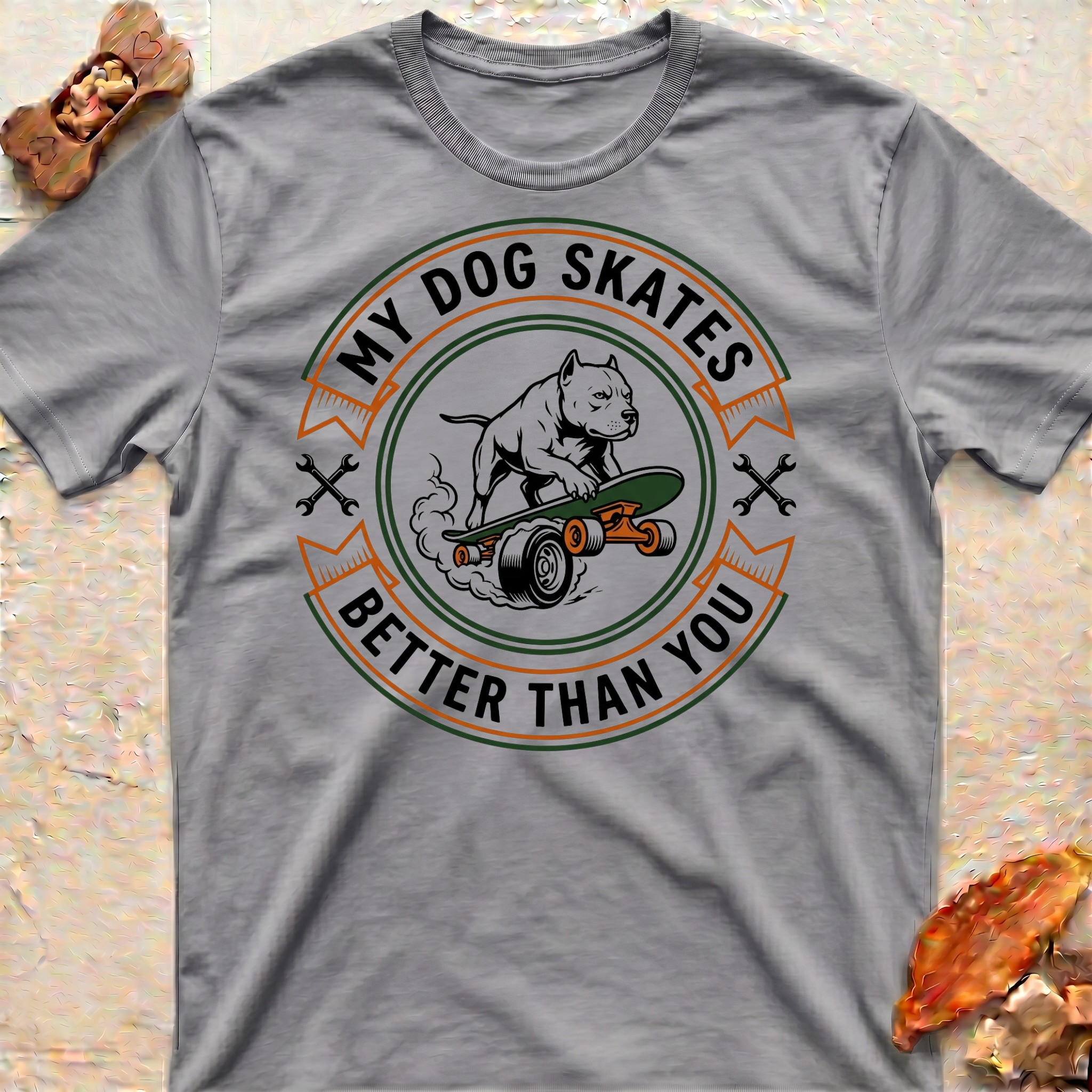 Skating Pitbull T-Shirt