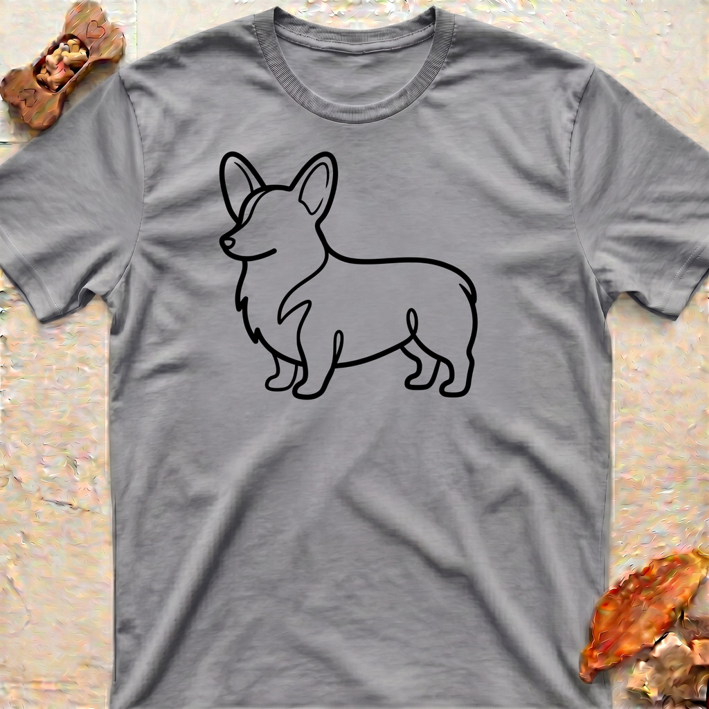 Minimalist Corgi Outline T-Shirt