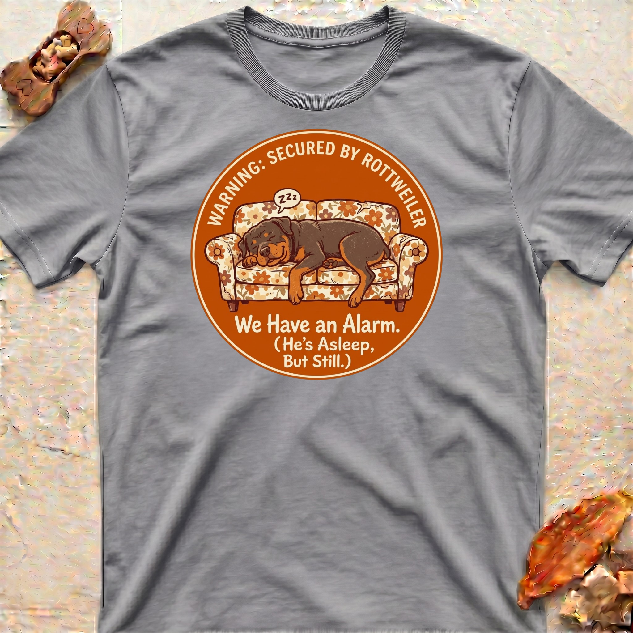 Sleeping Rottweiler Alarm T-Shirt
