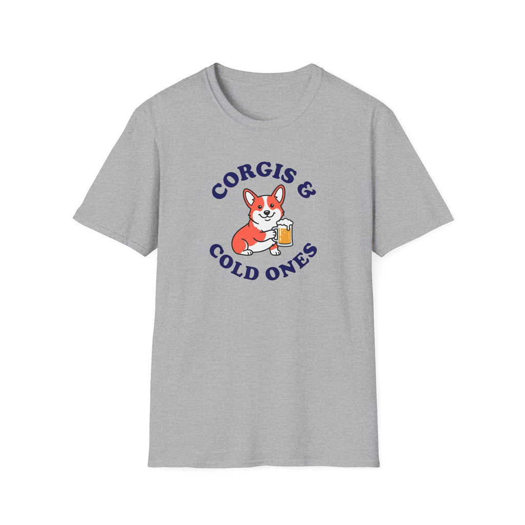 Corgis & Cold Ones T-Shirt — Cute Corgi Holding Beer Graphic Tee
