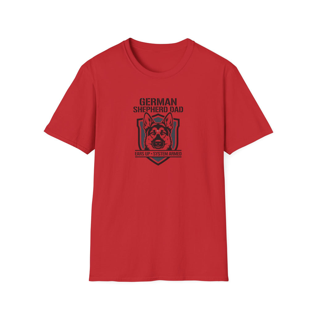German Shepherd Dad T-Shirt – "Ears Up, System Armed" Dog Dad Tee