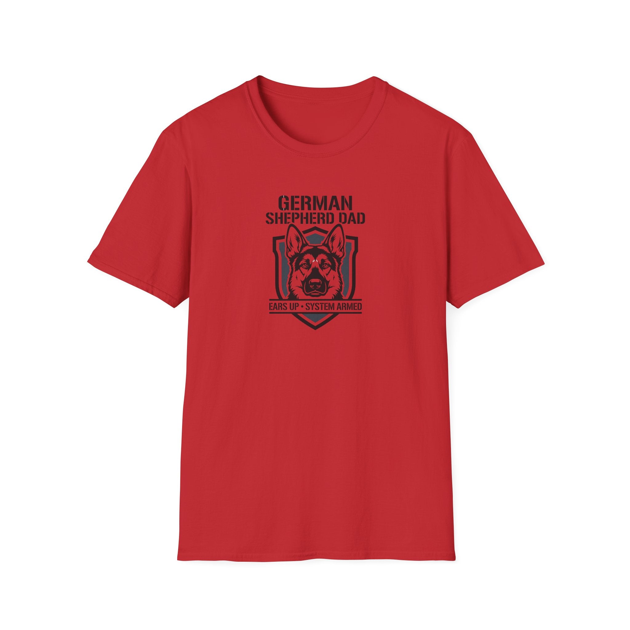 German Shepherd Dad T-Shirt – "Ears Up, System Armed" Dog Dad Tee