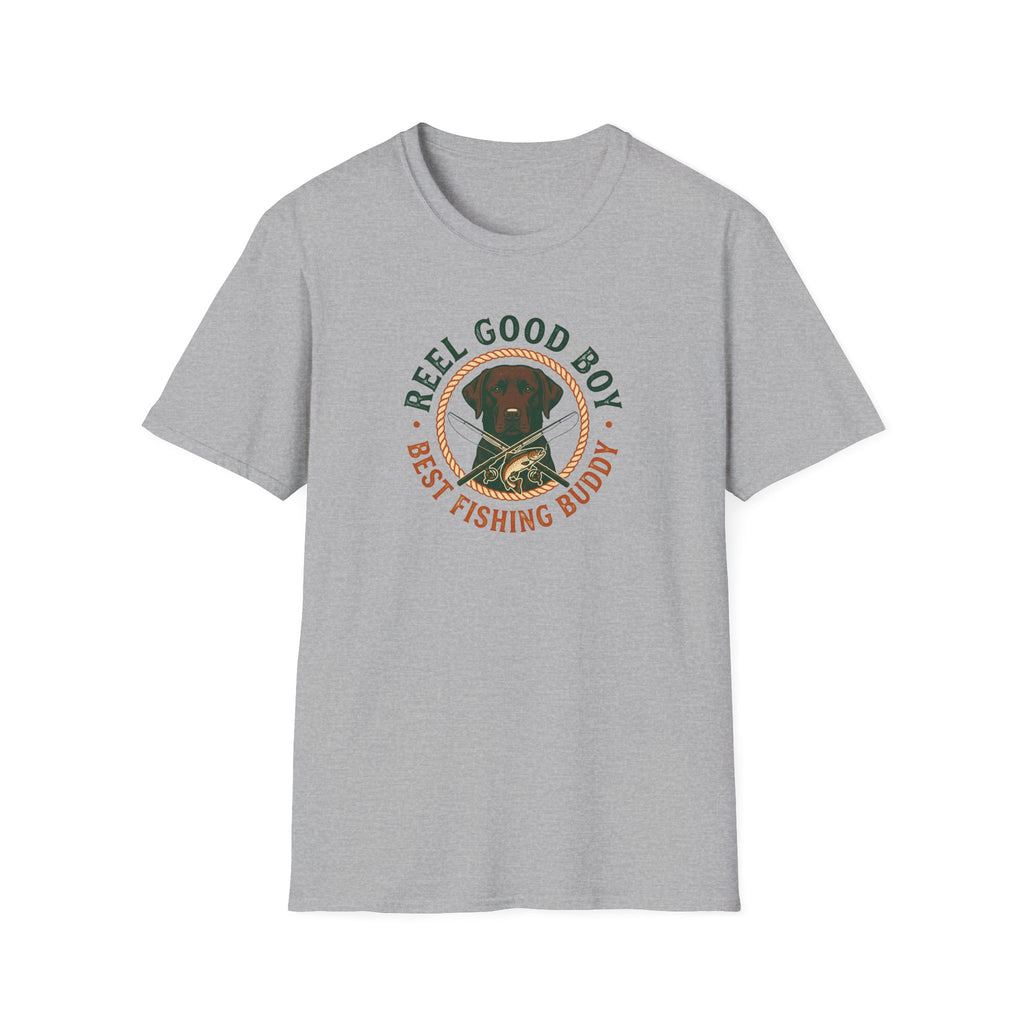 Reel Good Boy Fishing T-Shirt- Labrador Retriever Relaxed Tee