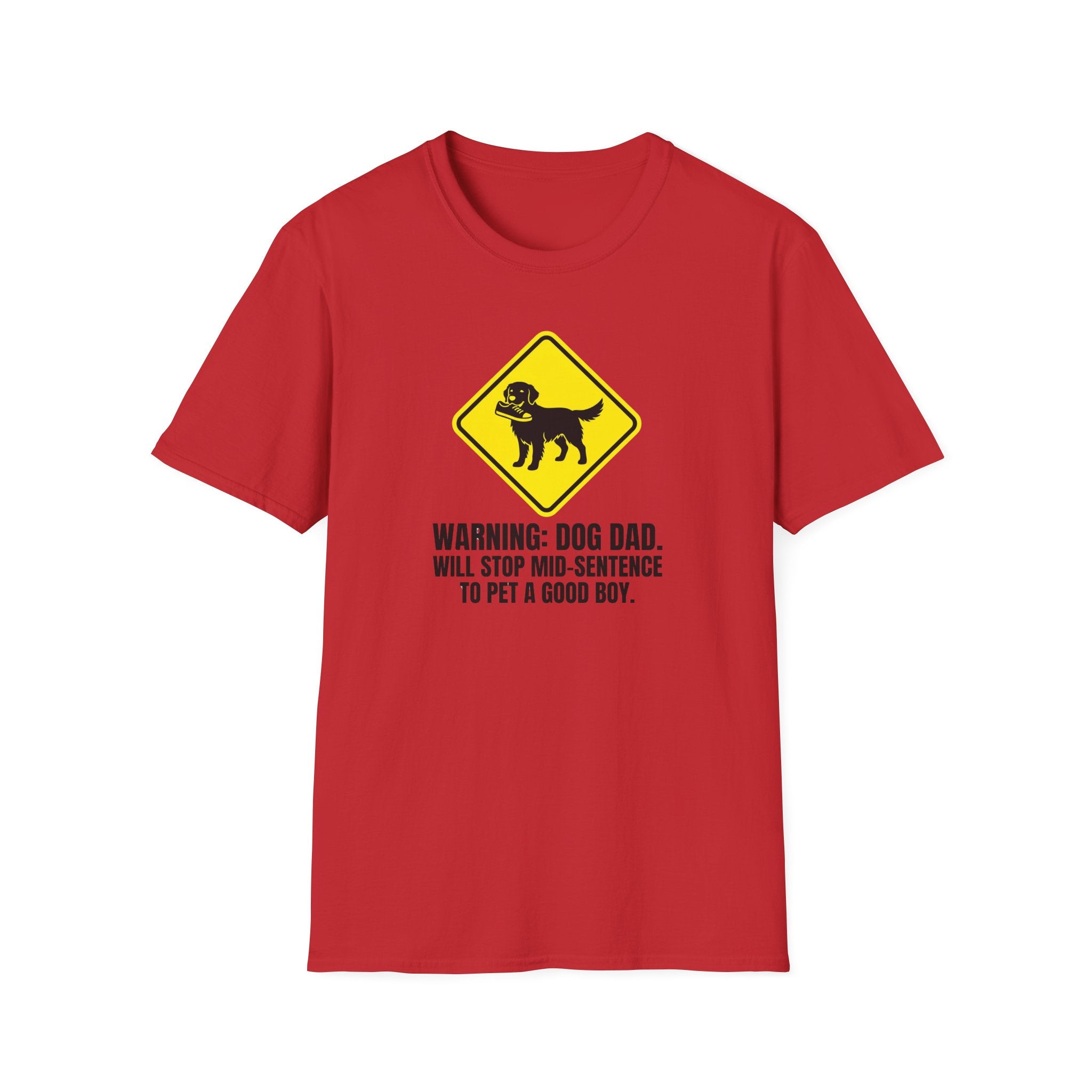 Golden Retriever Dad T-Shirt — Warning, I'll Stop Mid-Sentence to Pet a Good Boy