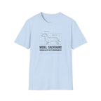 Dachshund Diagram T-Shirt — “Model: Dachshund Engineered for Stubbornness”