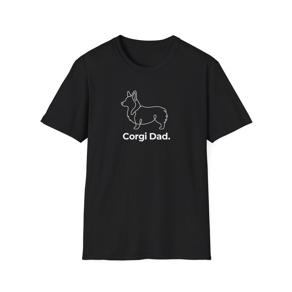 Corgi Dad T-Shirt — Minimal Outline Corgi Tee for Dog Lovers