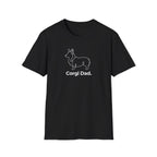 Corgi Dad T-Shirt — Minimal Outline Corgi Tee for Dog Lovers