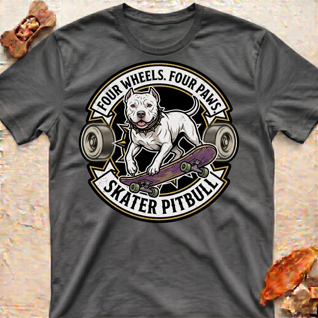 Four Wheels Skater Pitbull T-Shirt