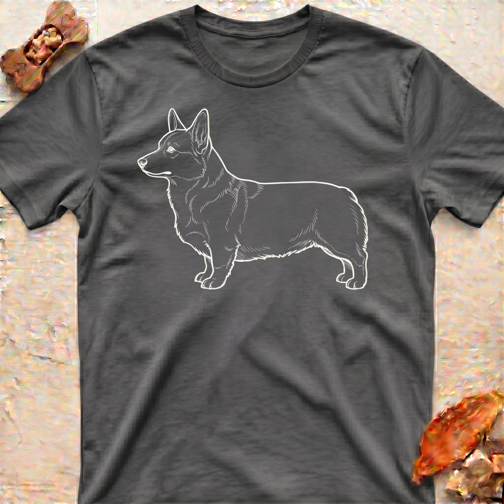 Corgi Minimalist Outline T‑Shirt