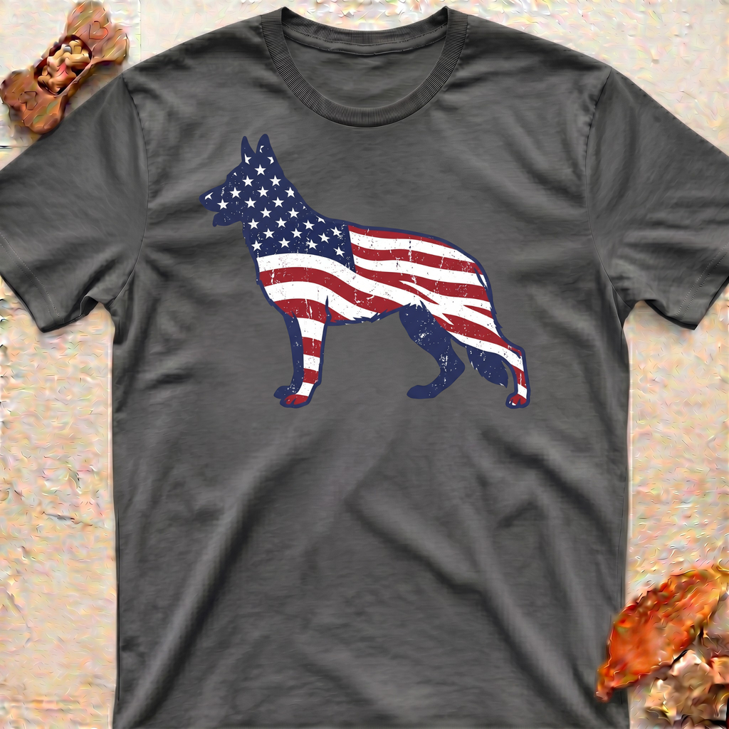 American Flag German Shepherd T-Shirt